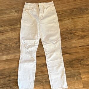 Frame Denim Women's Straight Leg White Jeans
